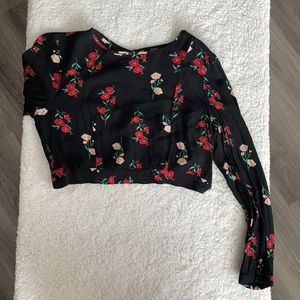 Flower print crop top